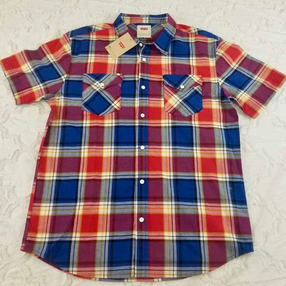 Levi’s Plaid Short Sleeve Button Up•NWT - Picture 5 of 8